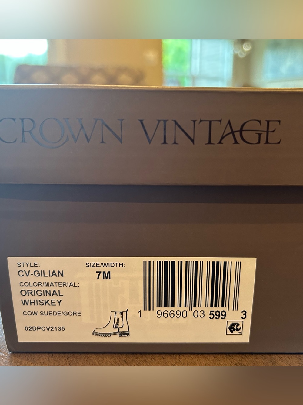 Crown Vintage Gilian Chelsea Boot Whiskey Suede Size 7 NIB - Picture 10 of 11